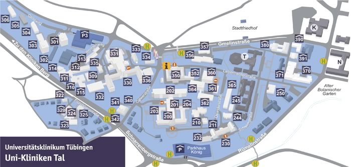 Map University Hospital Tübingen (Valley)